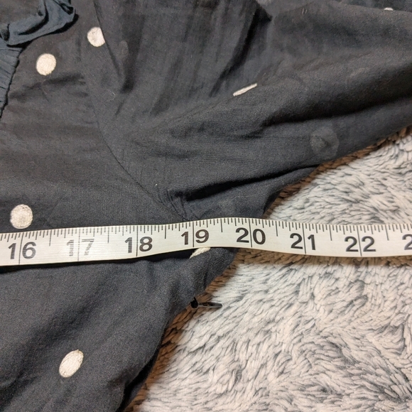 Banjanan Sara Black Midi Dress Polka Dot Short Sleeve Small Pockets - Picture 8 of 9